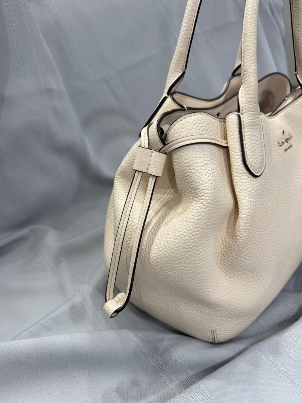 Kate Spade Dumpling Large Satchel Pebble Leather Parchment - Picture 4 of 12